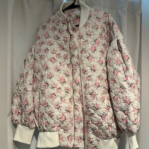 NEW & UNIQUE- Floral Quilted Bomber Jacket